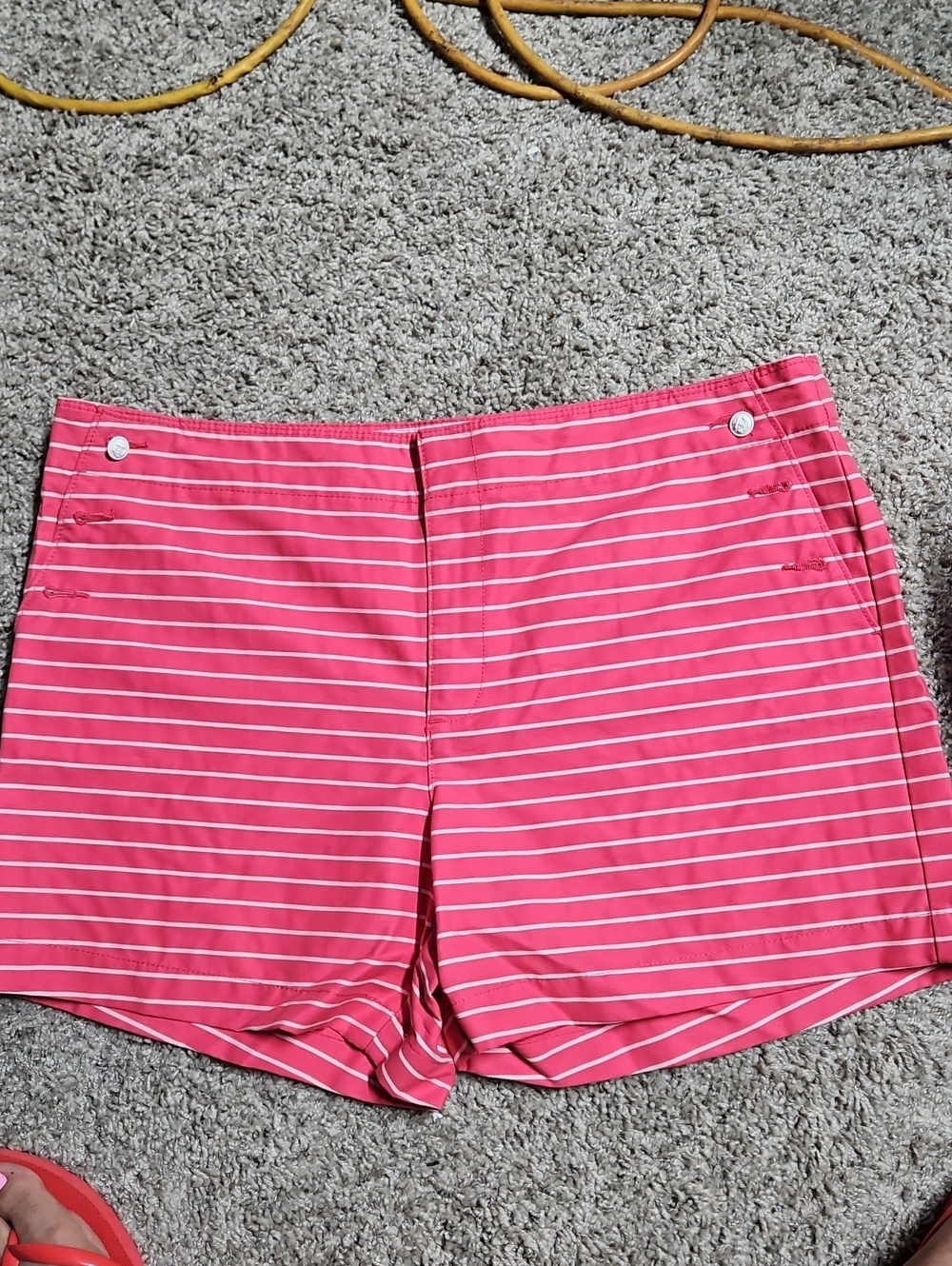 Tommy Hilfiger Coral Pink Striped Bermuda Shorts